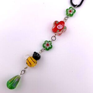 Bee Flowers Garden Theme Car Charm Prism Handmade Suncatcher CC130